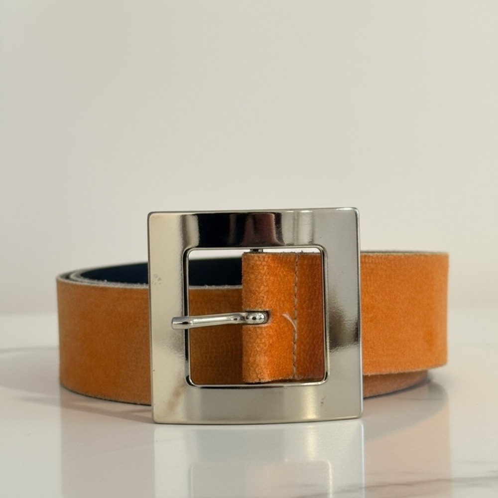 Guido Angeloni handmade vintage Y2K  Italian orange leather belt